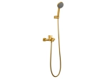 Robinet de baignoire avec douche à main. Le robinet est composé d'un corps principal en laiton dotés d'une finition or brossé, offrant un aspect élégant et moderne. GARANTIE 5 ANS, LIVRAISON OFFERTE 5 à 6 Jours